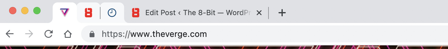 Pinned tabs in Chrome.