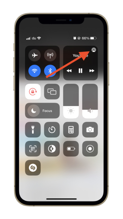 iOS 15 Control Center AirPlay Button